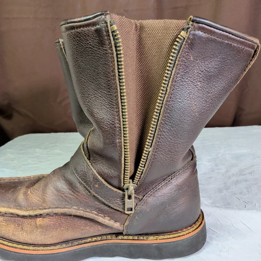 Wood n Stream Flyway Boots Mens Size 11M Brown Outdoor Waterproof Buckle Moc Toe